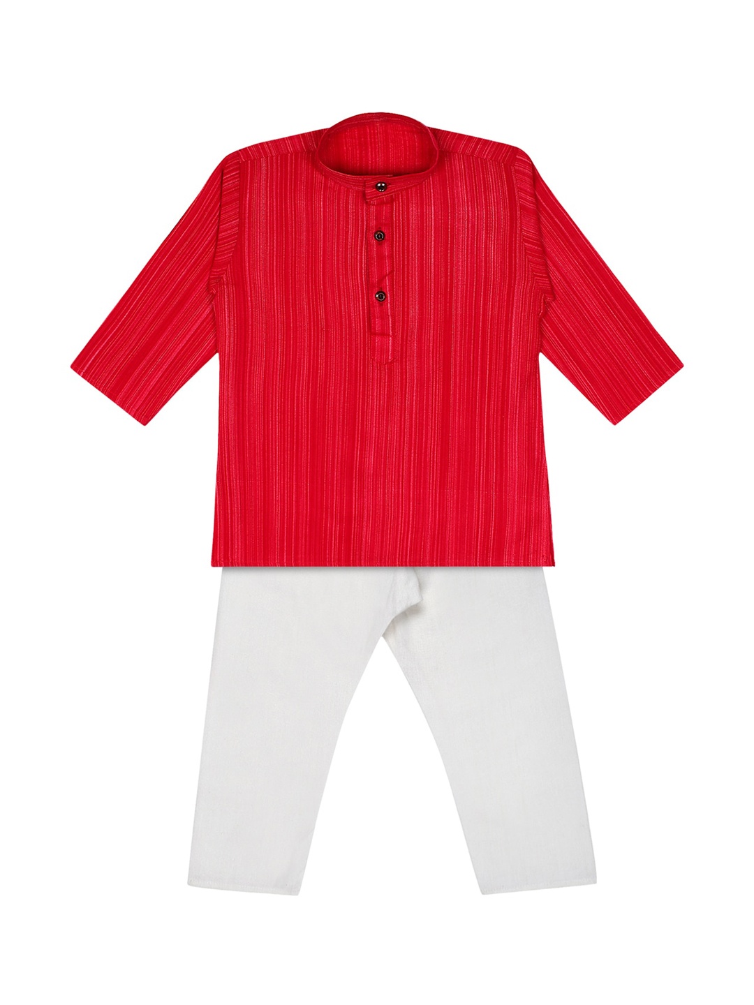 Superminis Boys Red Striped Kurta with Pyjamas