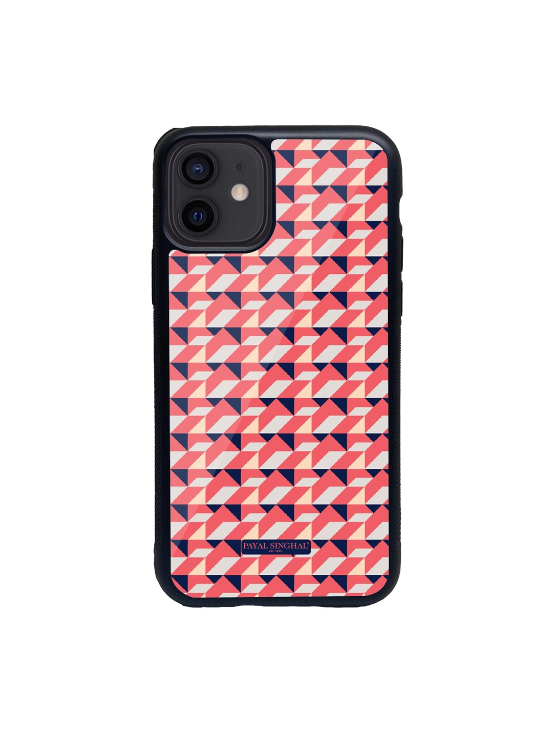 

macmerise Coral Pink & Grey Payal Singhal Printed i Phone 12 Phone Case