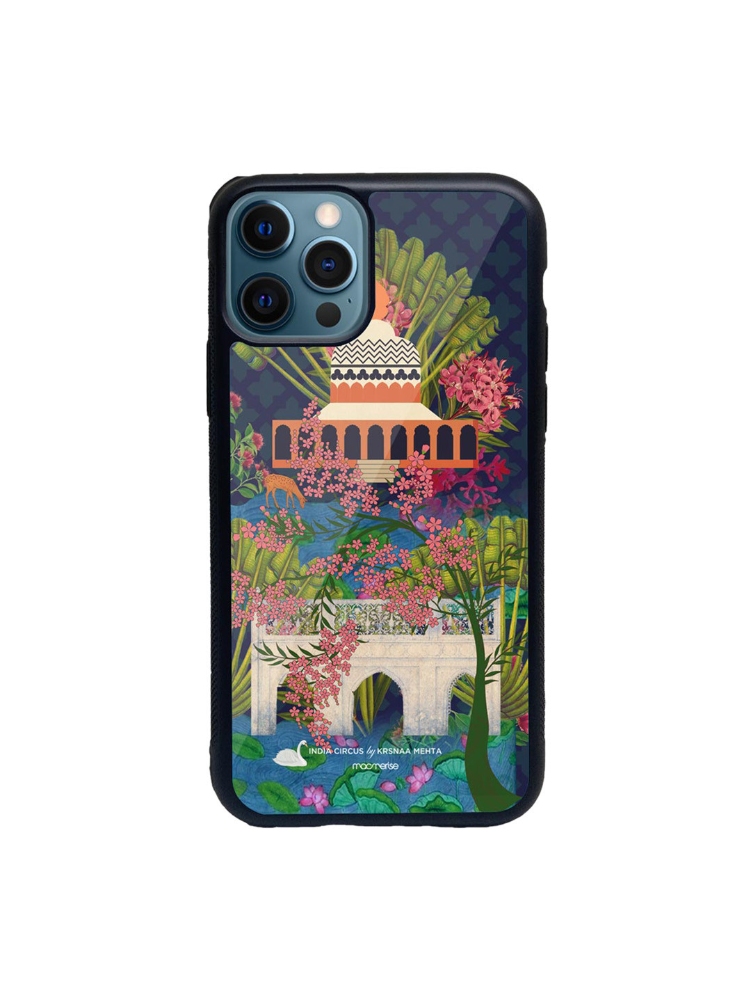 

macmerise Black & Navy Blue Blossoms iPhone 12 Pro Max Back Case