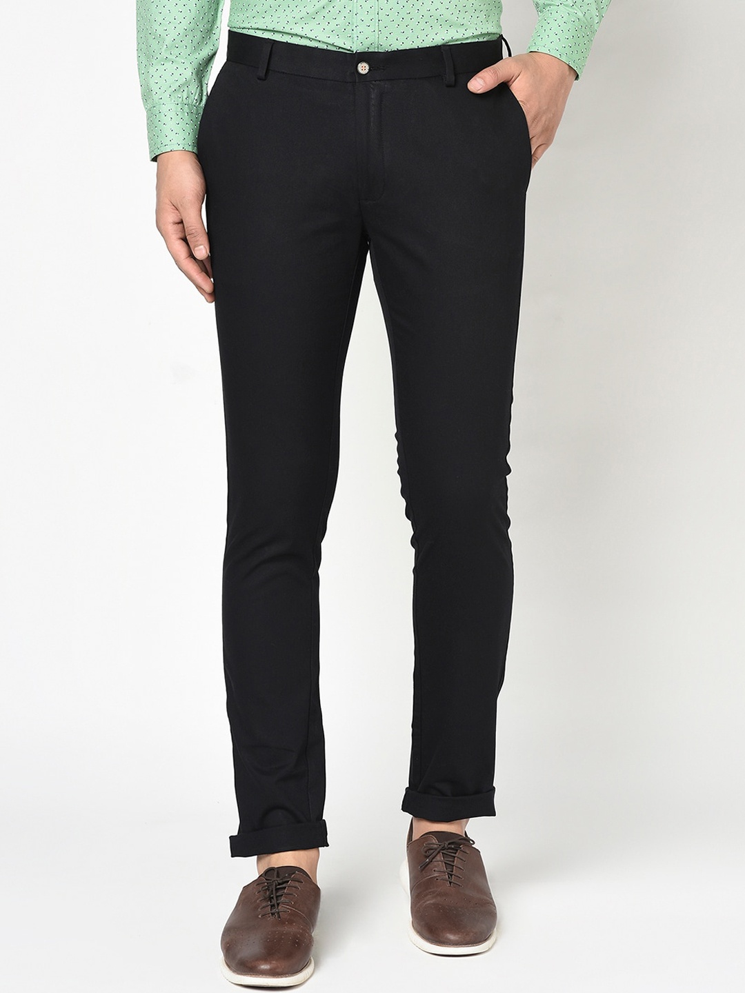 

Blackberrys Men Black Phoenix Skinny Fit Solid Regular Trousers