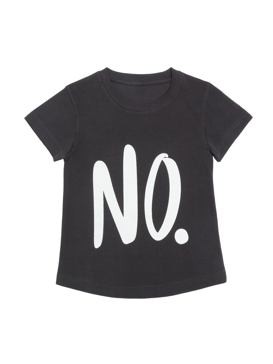 

DOOR74 Unisex Kids Charcoal Printed Round Neck T-shirt