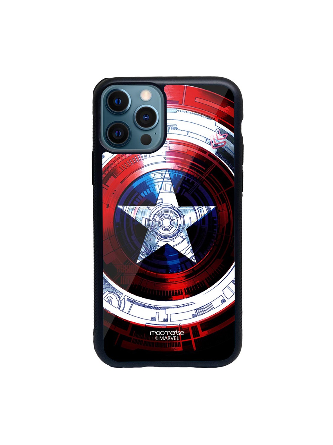 

macmerise Red & Blue Captains Shield Decoded Glass iPhone 12 Pro Case