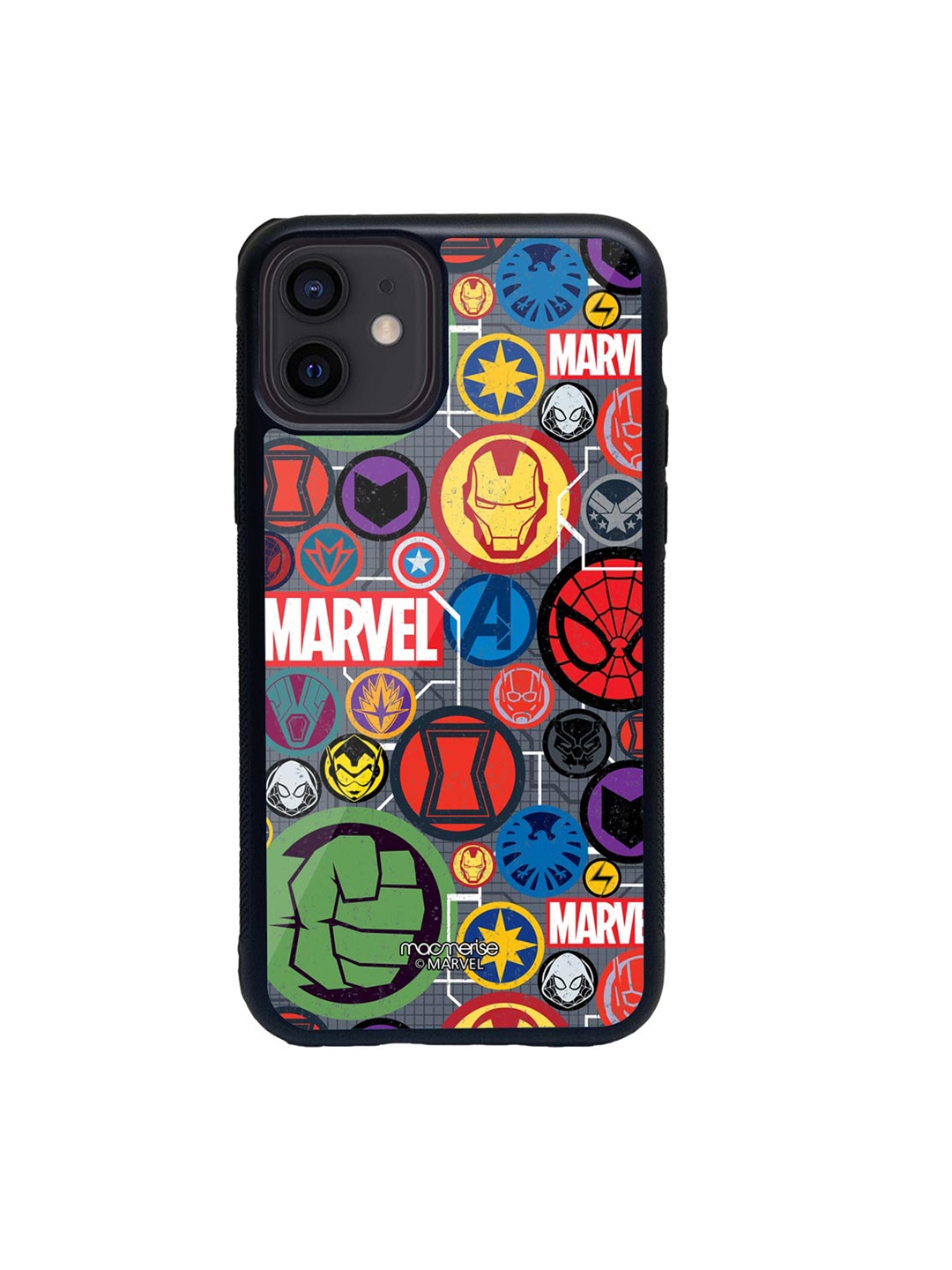 

macmerise Blue & Red Marvel Iconic Mashup Printed iPhone 12 Back Case