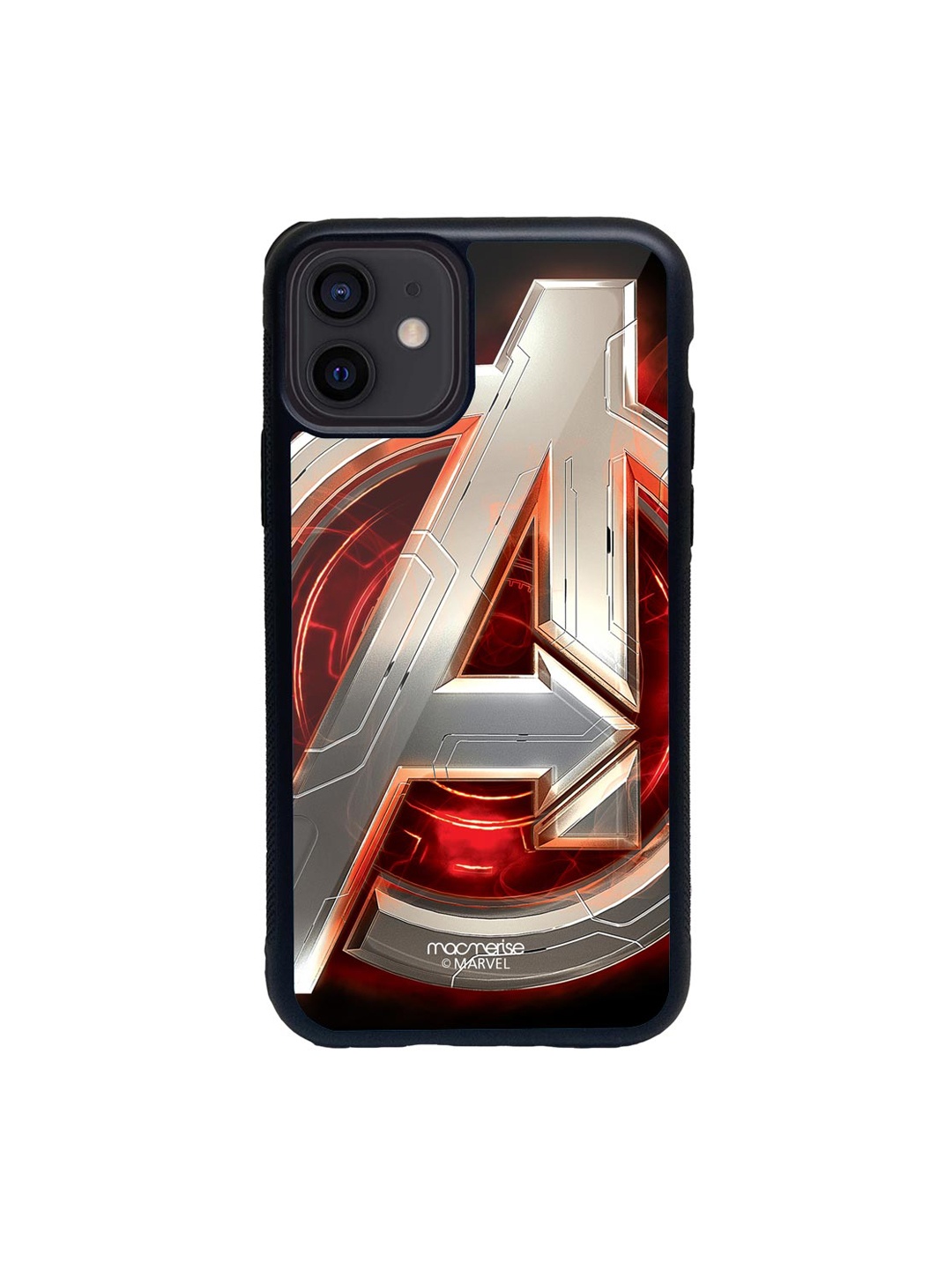 

macmerise Black & Red Avengers Version 2 Glass iPhone 12 Phone Case