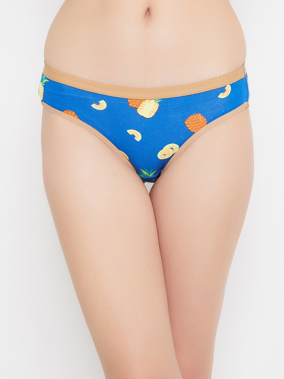 

Clovia Women Blue & Beige Printed Cotton Bikini Briefs PN3169U03S