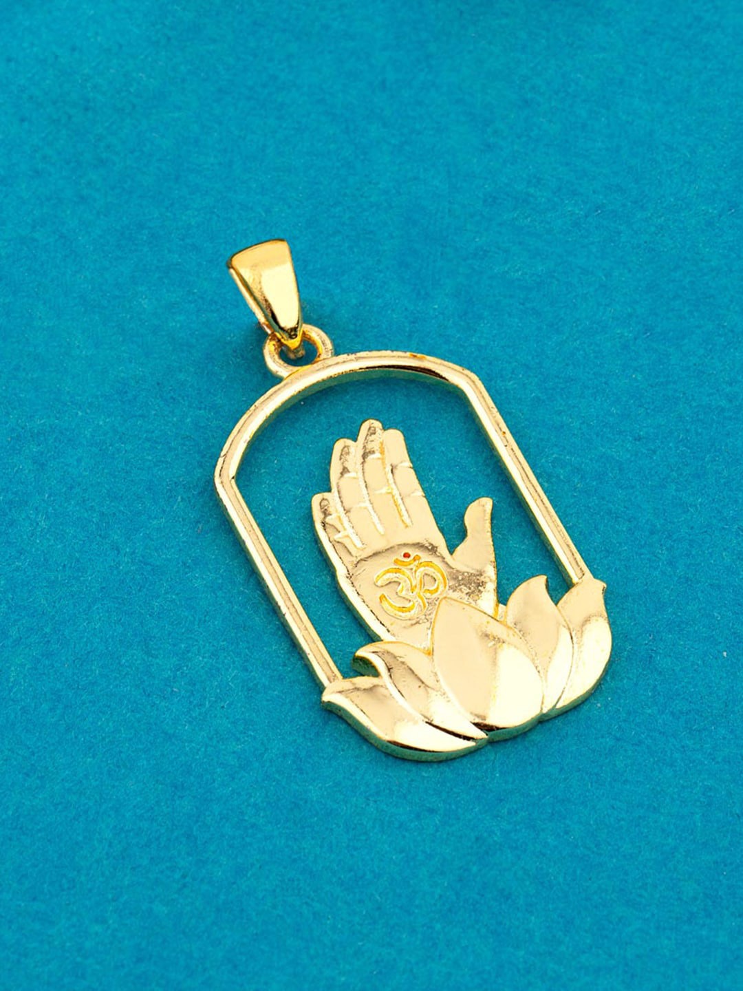 

Dare by Voylla Men Gold-Plated Spiritual Saga Lotus Pendant