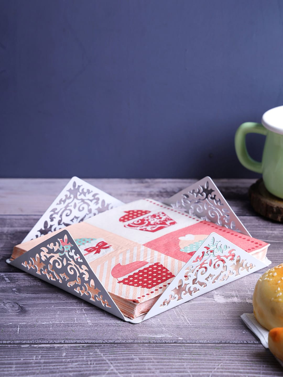 

A Vintage Affair- Home Decor White Triangular Open Napkin Holder