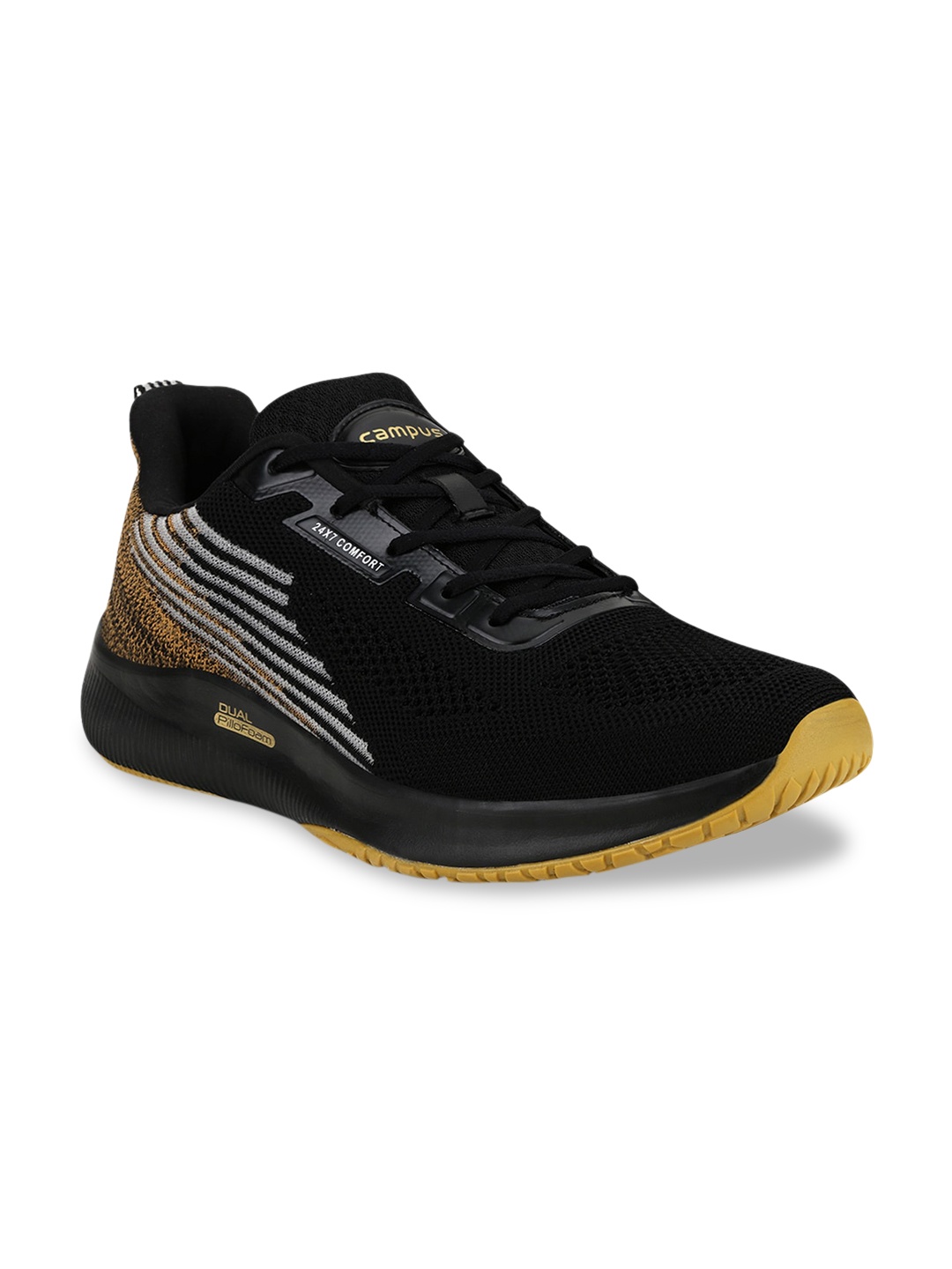 

Campus Men Black Sefton Mesh Running Shoes