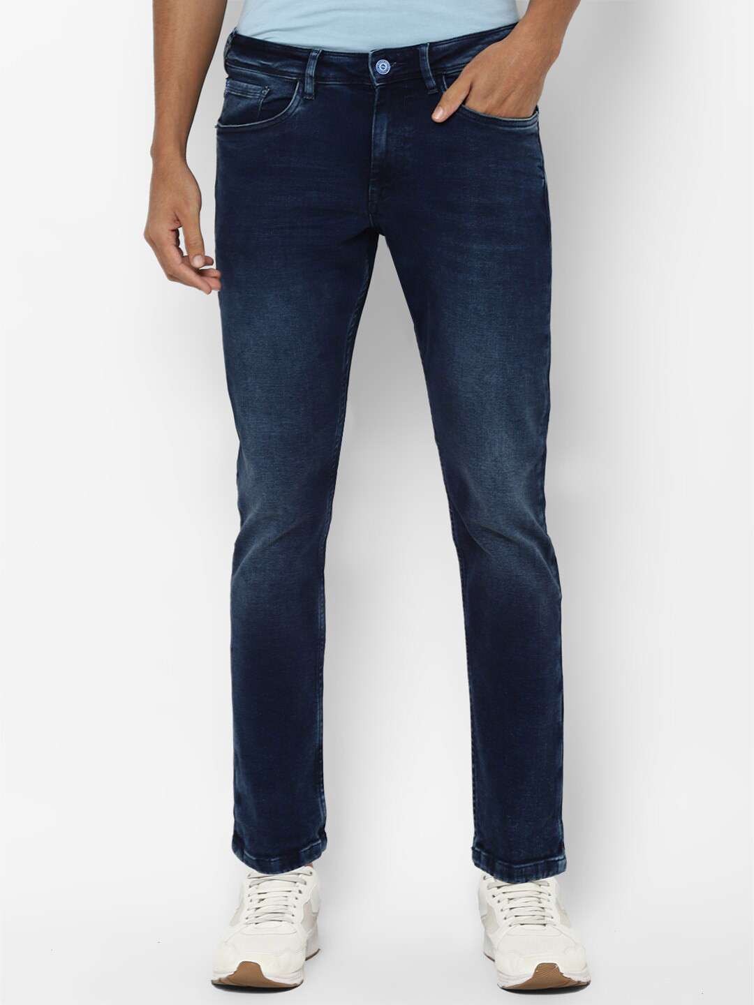 

Allen Solly Men Navy Blue Slim Fit Mid-Rise Clean Look Stretchable Jeans