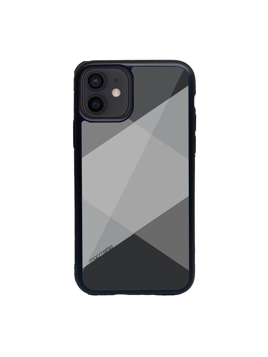 

macmerise Black & Grey Criss Cross Printed iPhone 12 Mini Back Case