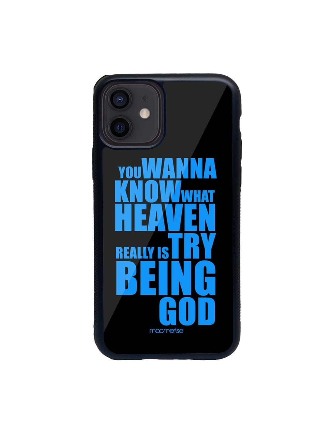 

Macmerise Black & Blue Try Being God Printed iPhone 12 Mini Back Case