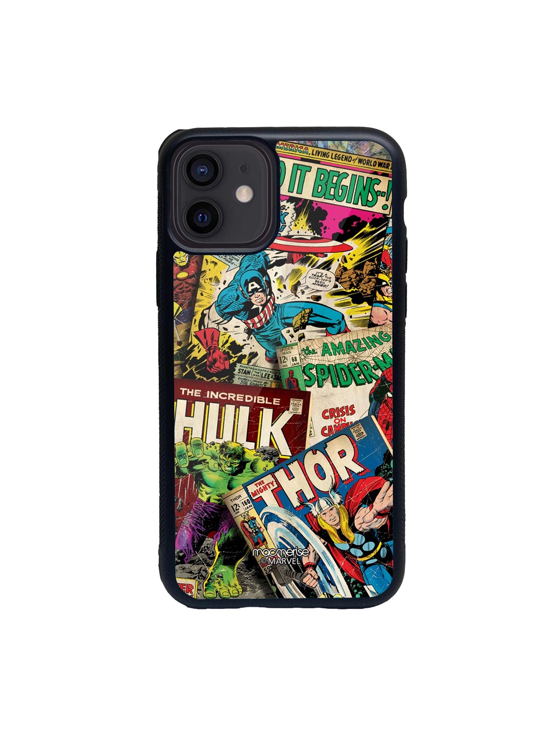 

macmerise Multicolour Marvel Comics Collection Glass iPhone 12 Mini Case, Multi