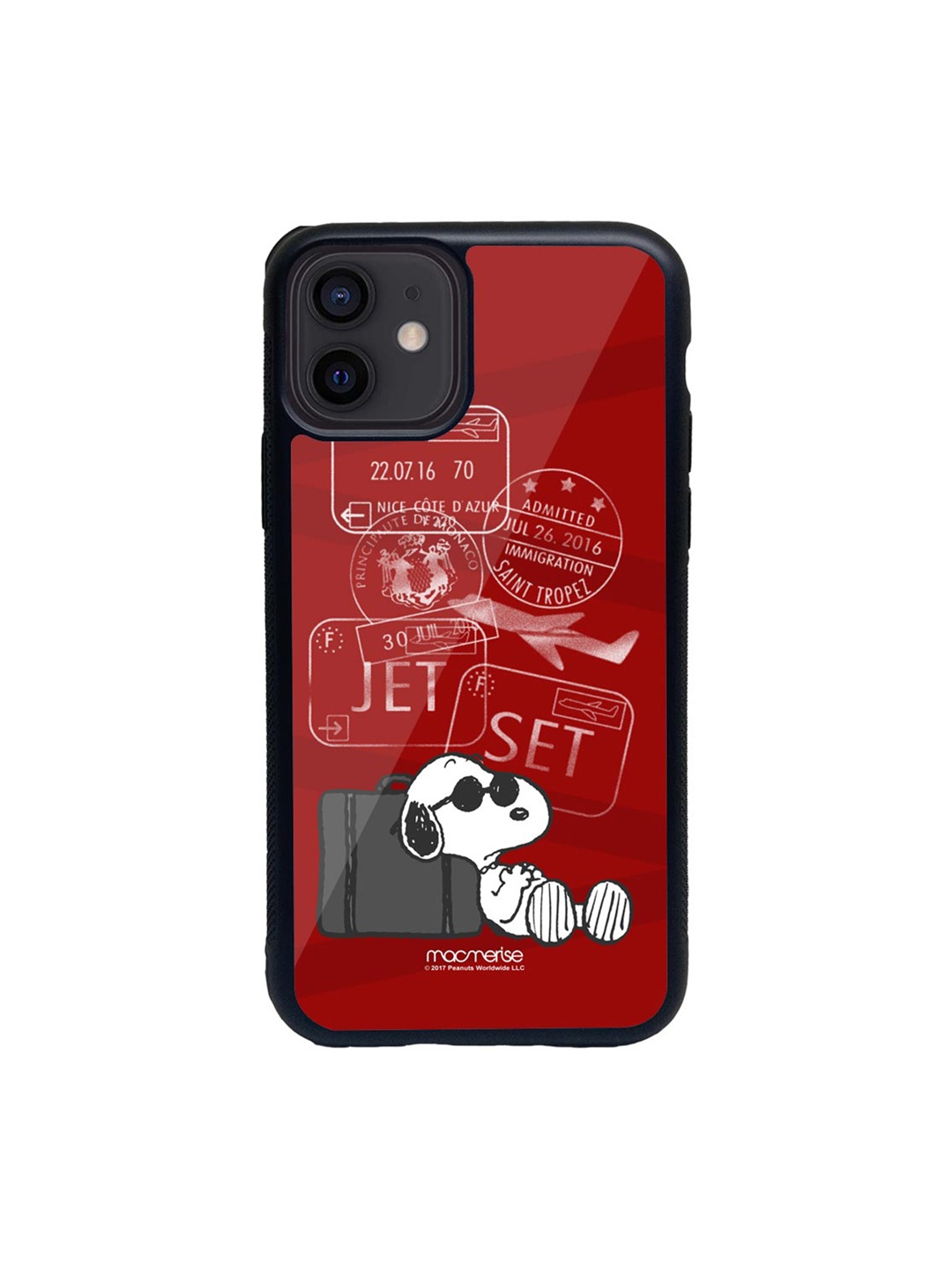 

macmerise Red & White Jet Set Go Glass iPhone 12 Mini Phone Case