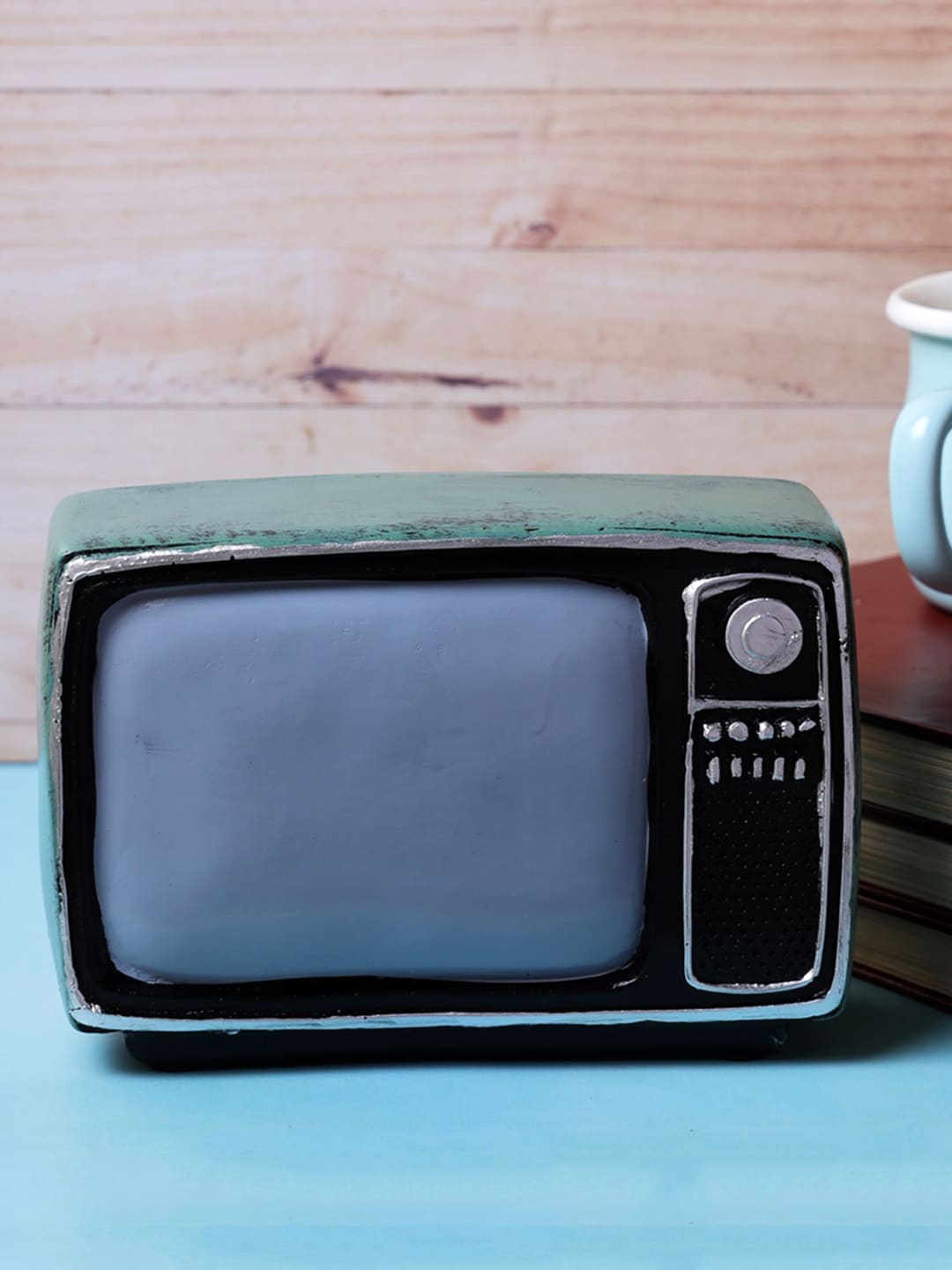

A Vintage Affair- Home Decor Blue & Black Vintage Television Set Tabletop Accent