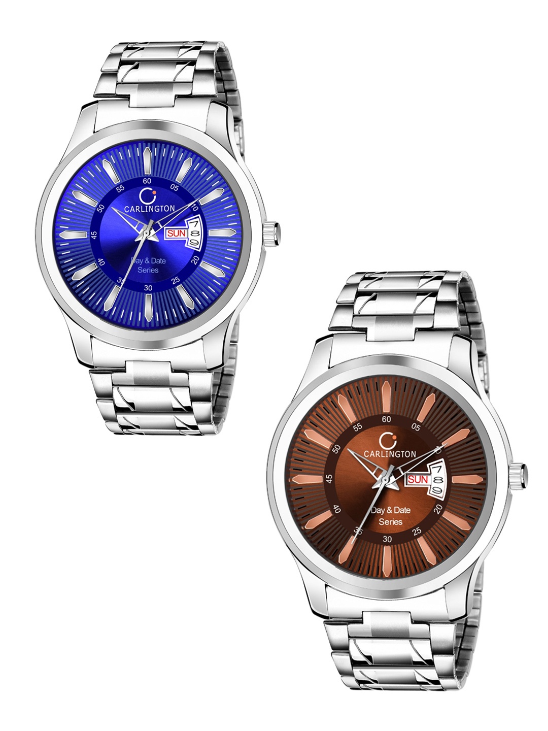 

CARLINGTON Men Blue & Brown Analogue Watch Combo G01 Blue and Brown