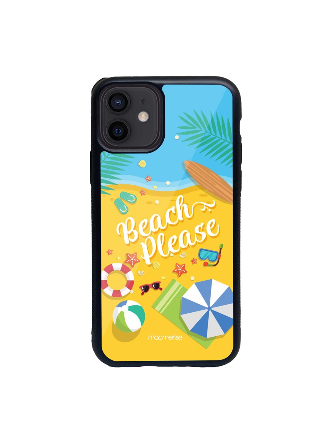 

macmerise Blue & Yellow Beach Please Printed iPhone 12 Back Case