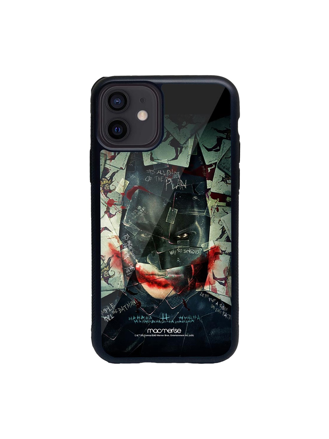 

macmerise Black & Red Bat Joker Glass iPhone 12 Phone Case