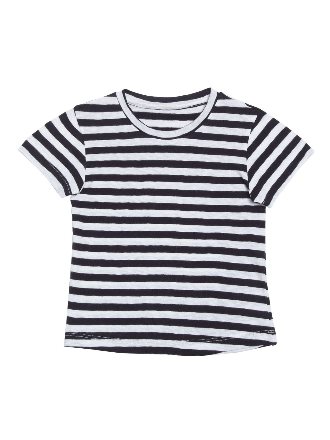 

DOOR74 Unisex Kids Black Striped V-Neck T-shirt