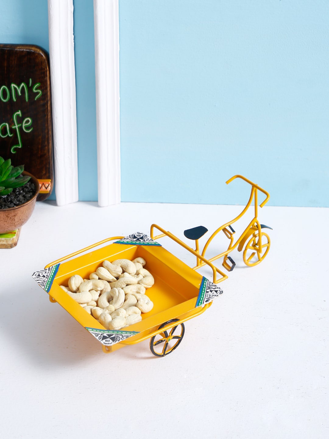 

Aapno Rajasthan Yellow Decorative Bike Tray