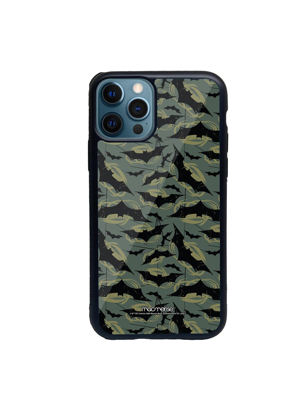 

macmerise Black & Grey Batman Mashup Glass iPhone 12 Pro Phone Case