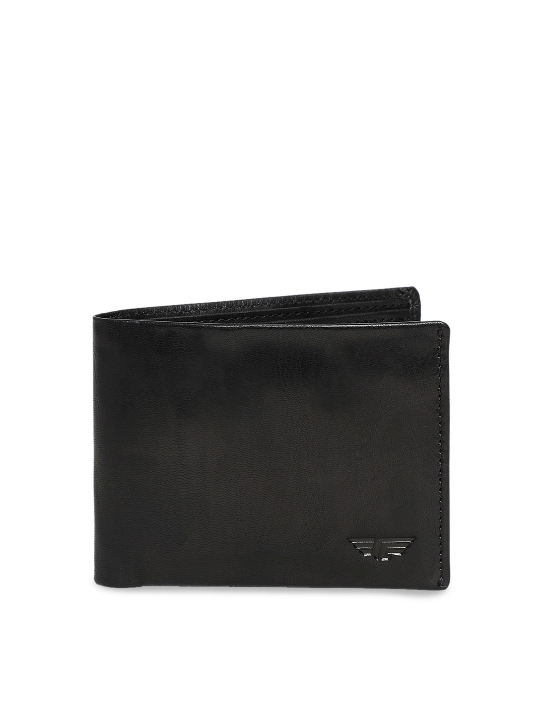 

Red Tape Men Black Textured Two Fold Wallet