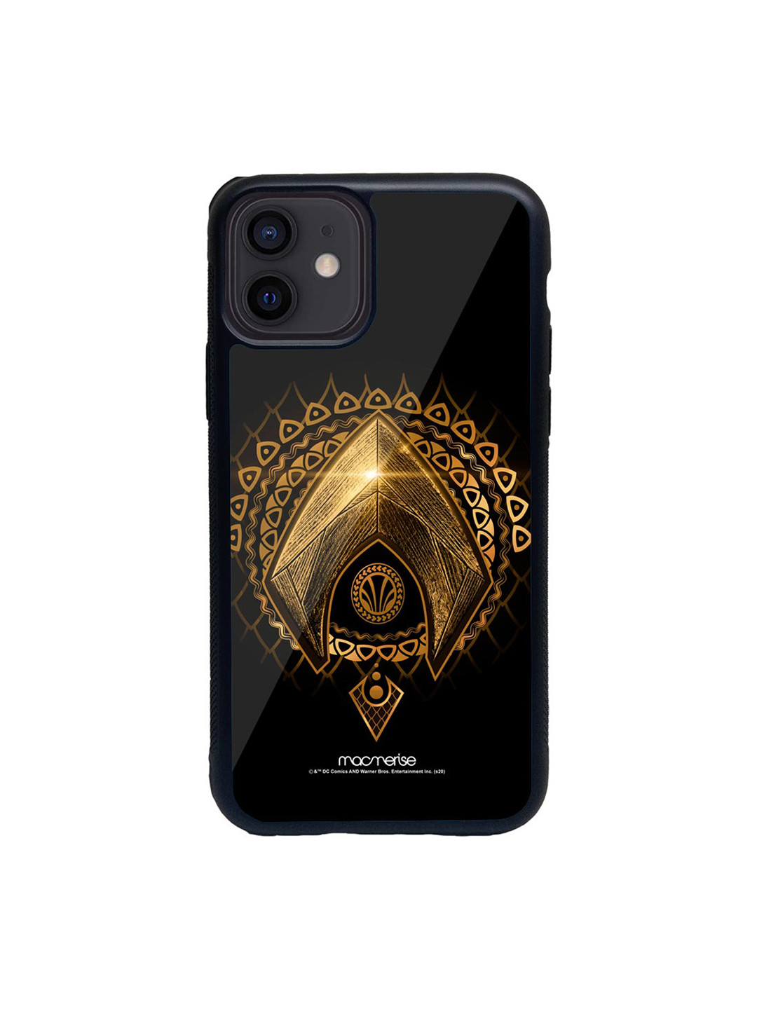 

macmerise Black & Gold-Toned Aquaman Logo Printed iPhone 12 Phone Case