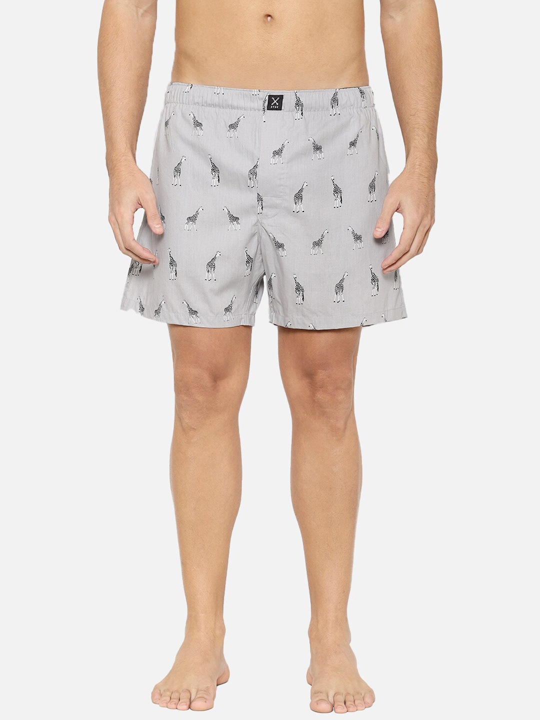 

XYXX Men Grey & Black Printed Printed Cotton Boxers XYBOX48