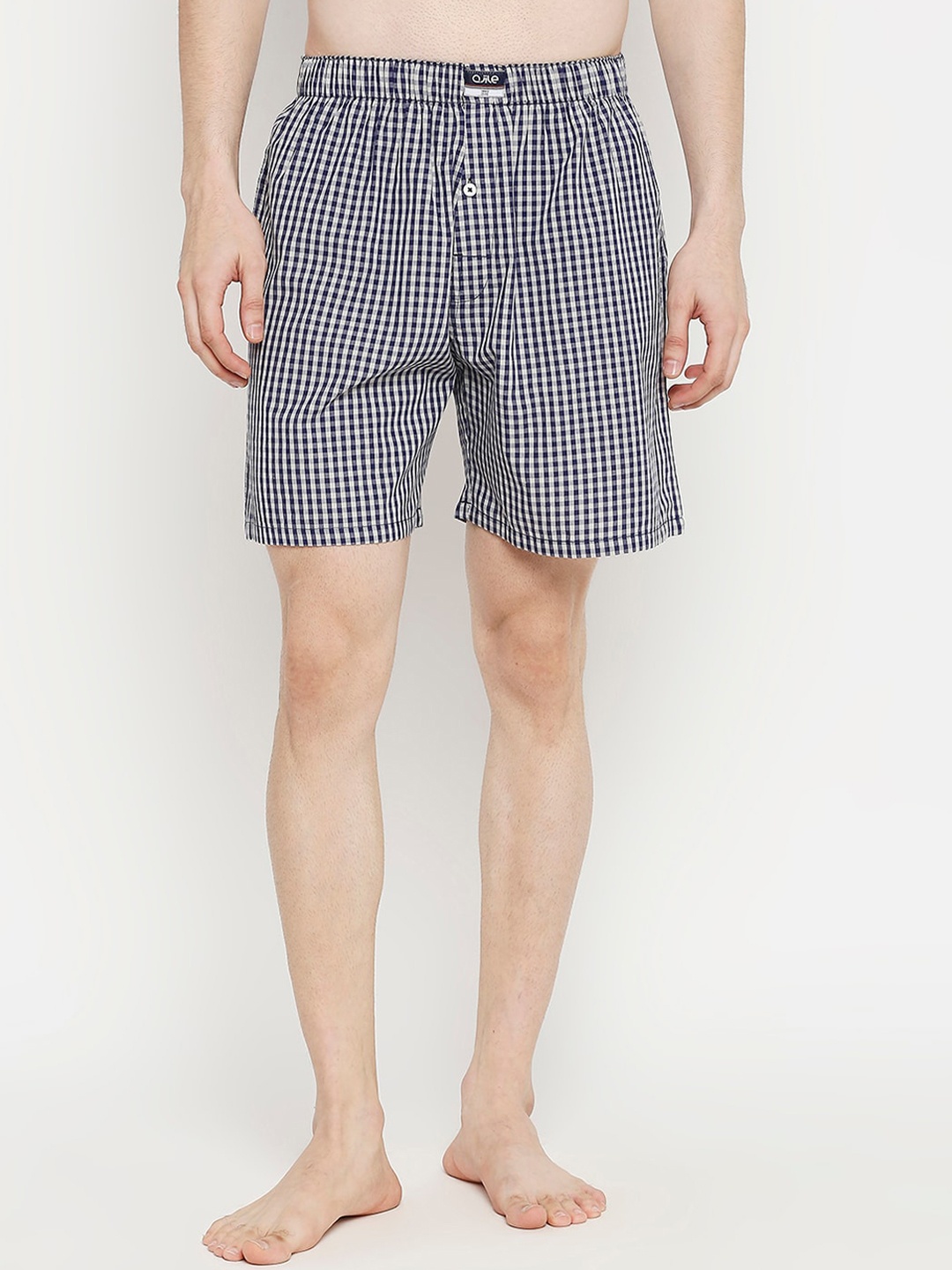 

Ajile by Pantaloons Men Navy Blue & White Checked Cotton Boxer 8905172018653