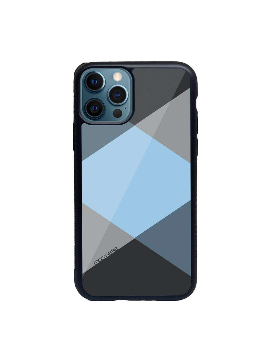 

macmerise Black & Grey Criss Cross Glass iPhone 12 Pro Phone Case