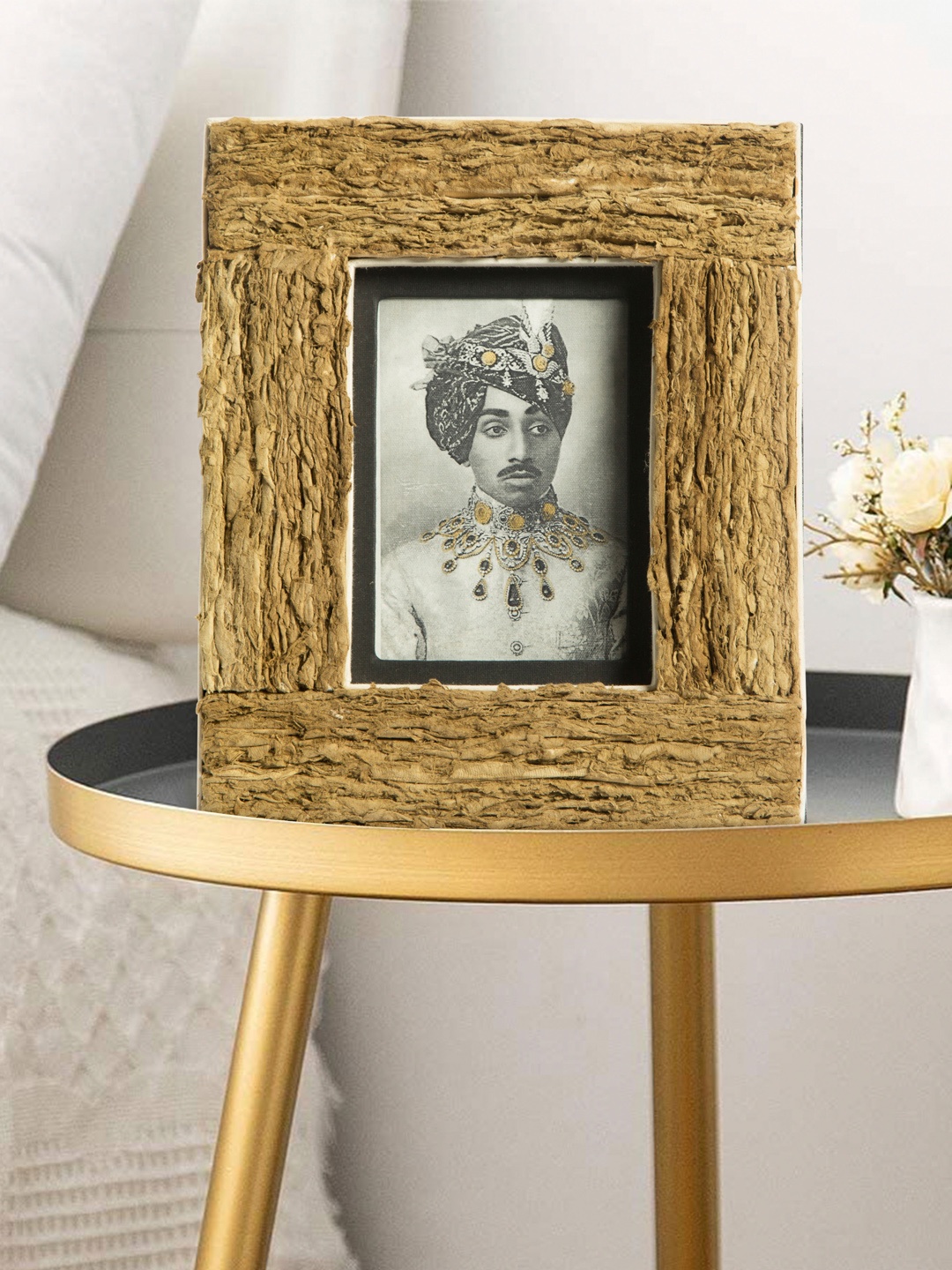 

Bigsmall Brown Textured Wooden Antique Sustainable Large Photo Frame