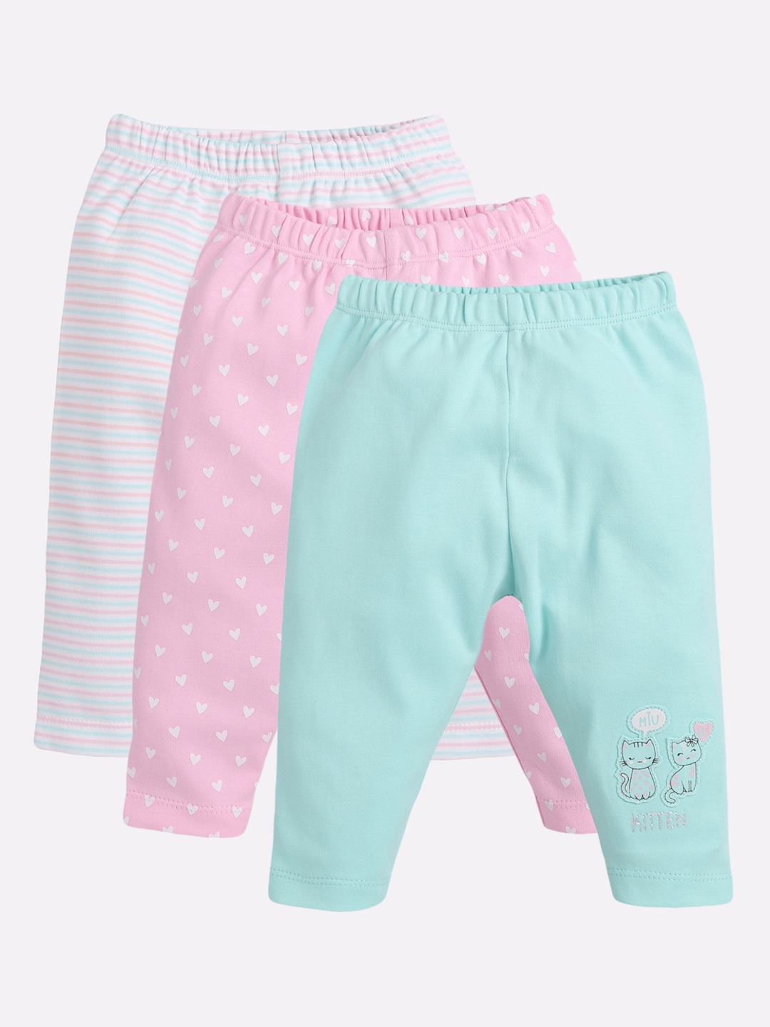 BABY GO Infant Kids Pack Of 3 Lounge Pants, Pink