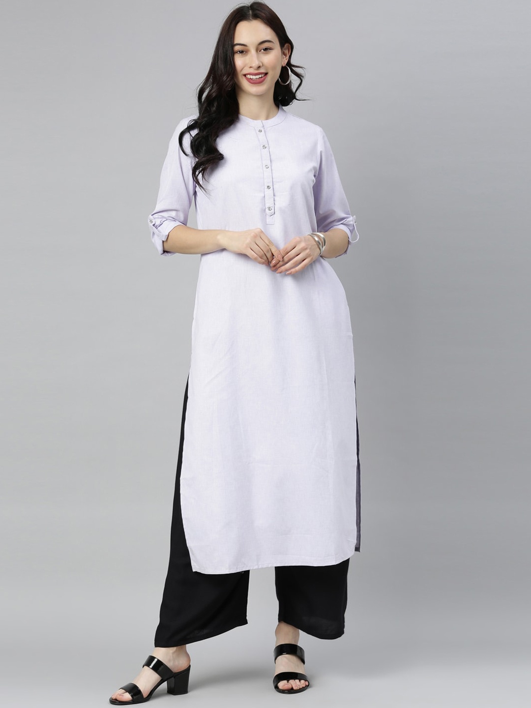 

Neerus Women Purple Solid Kurta