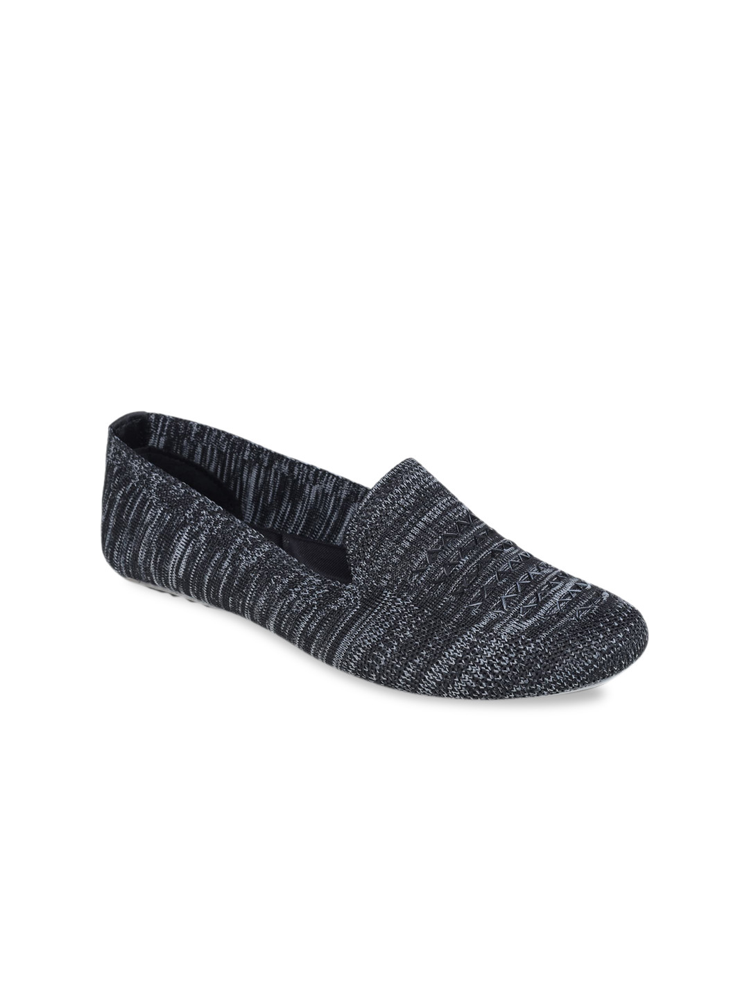 

REFOAM Women Black Woven Design Slip-On Sneakers
