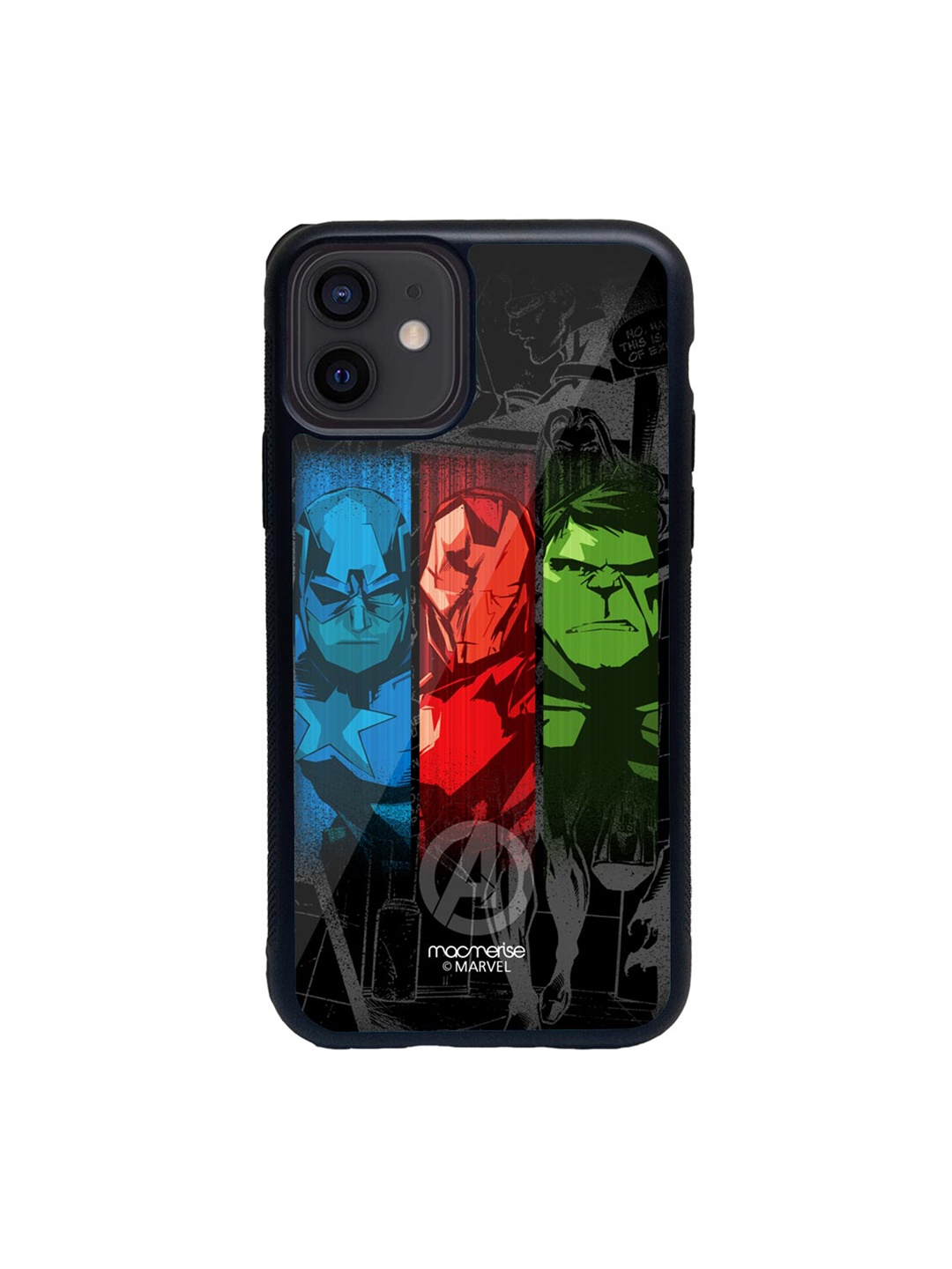 

macmerise Black & Red Avengers Sketch Glass iPhone 12 Phone Case