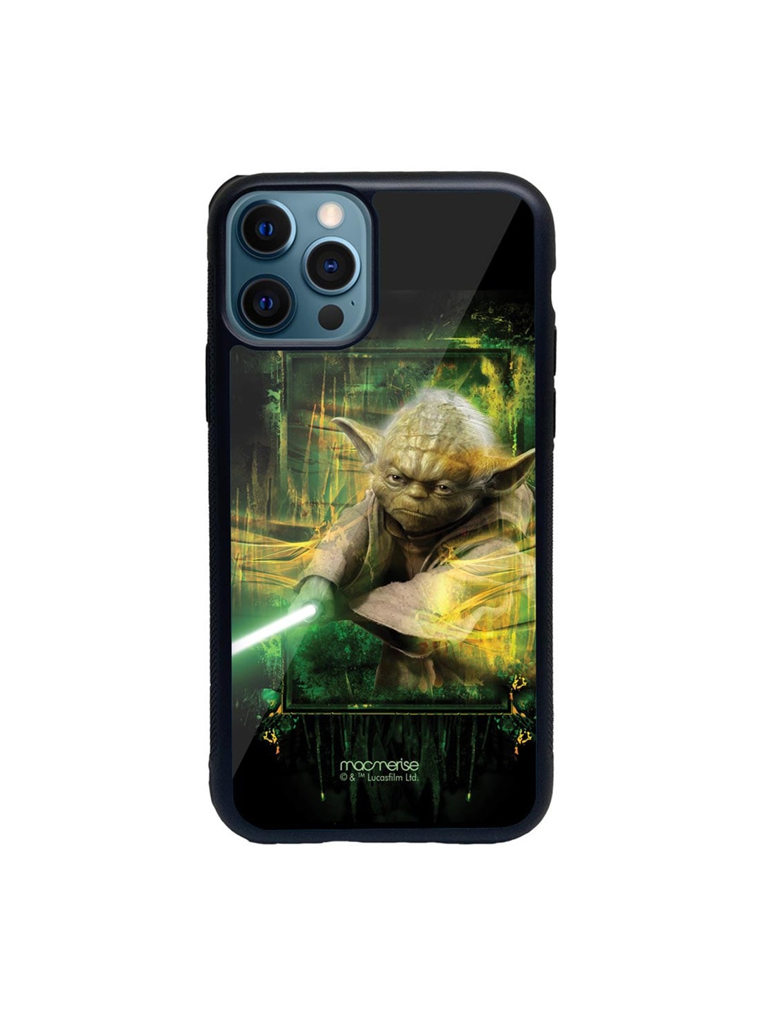 

macmerise Black & Green Furious Yoda Glass iPhone 12 Pro Phone Case