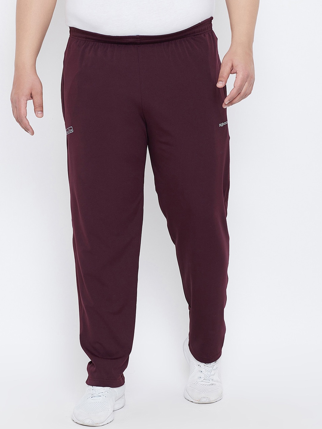 bigbanana Men Maroon Solid Track Pants