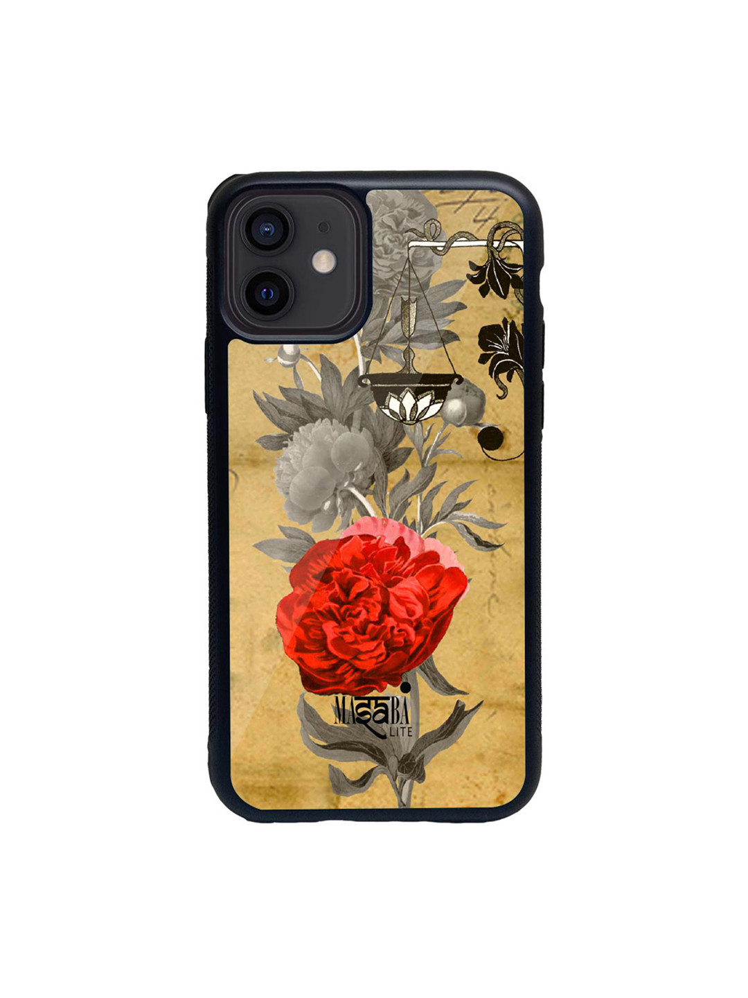 

macmerise Red & Grey Masaba Floral Scale Printed iPhone 12 Back Case