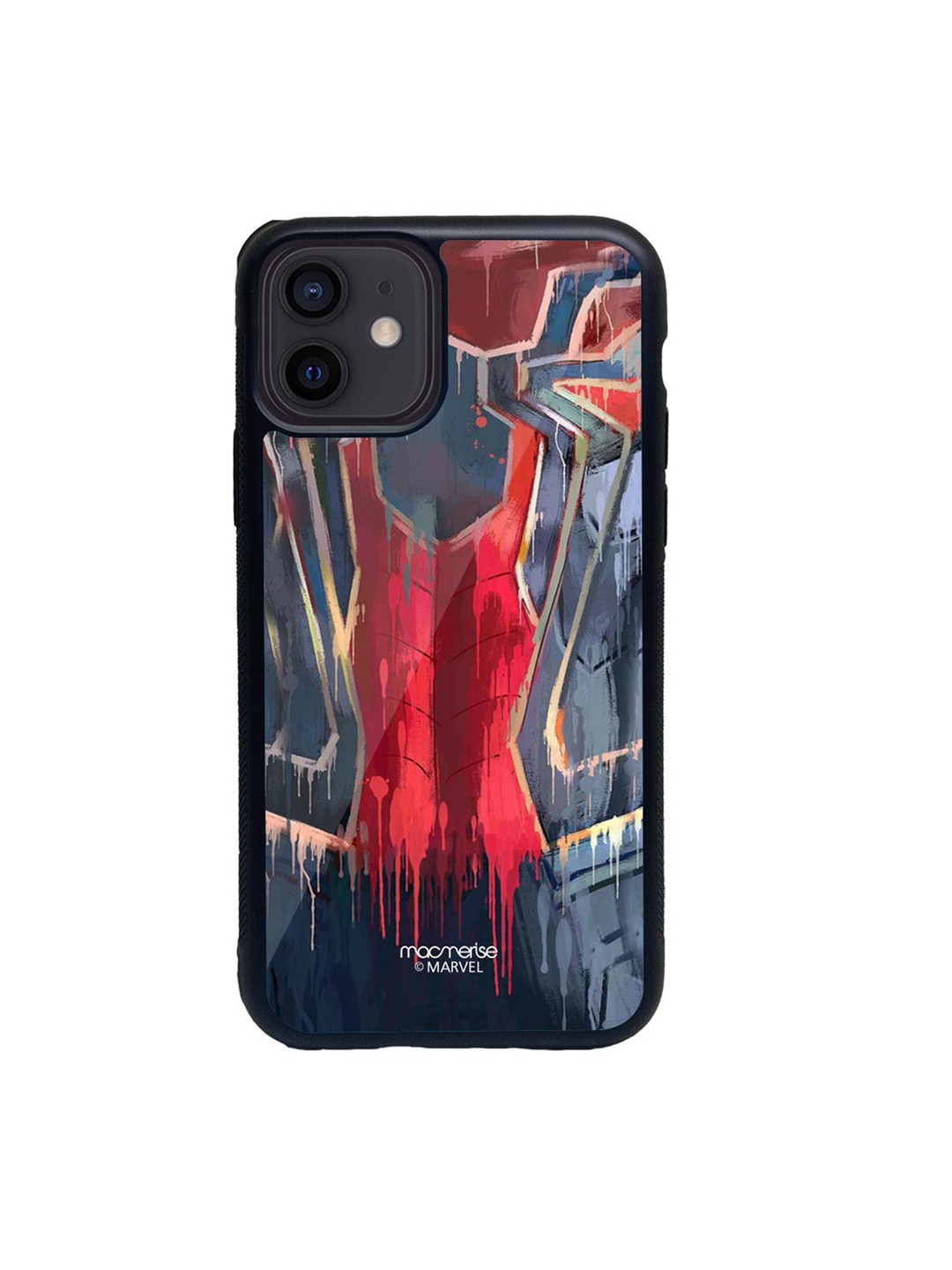 

macmerise Grey & Red Grunge Suit Spidey Glass iPhone 12 Phone Case