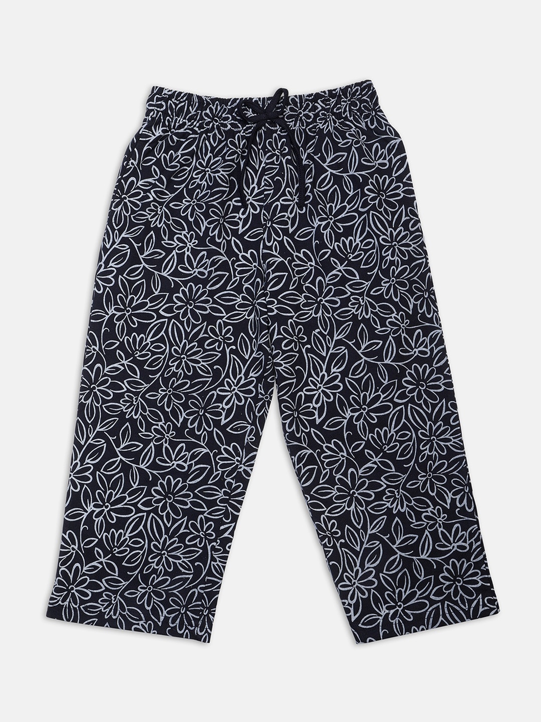 

Nins Moda Girls Navy Blue & White Printed Regular Fit Capris
