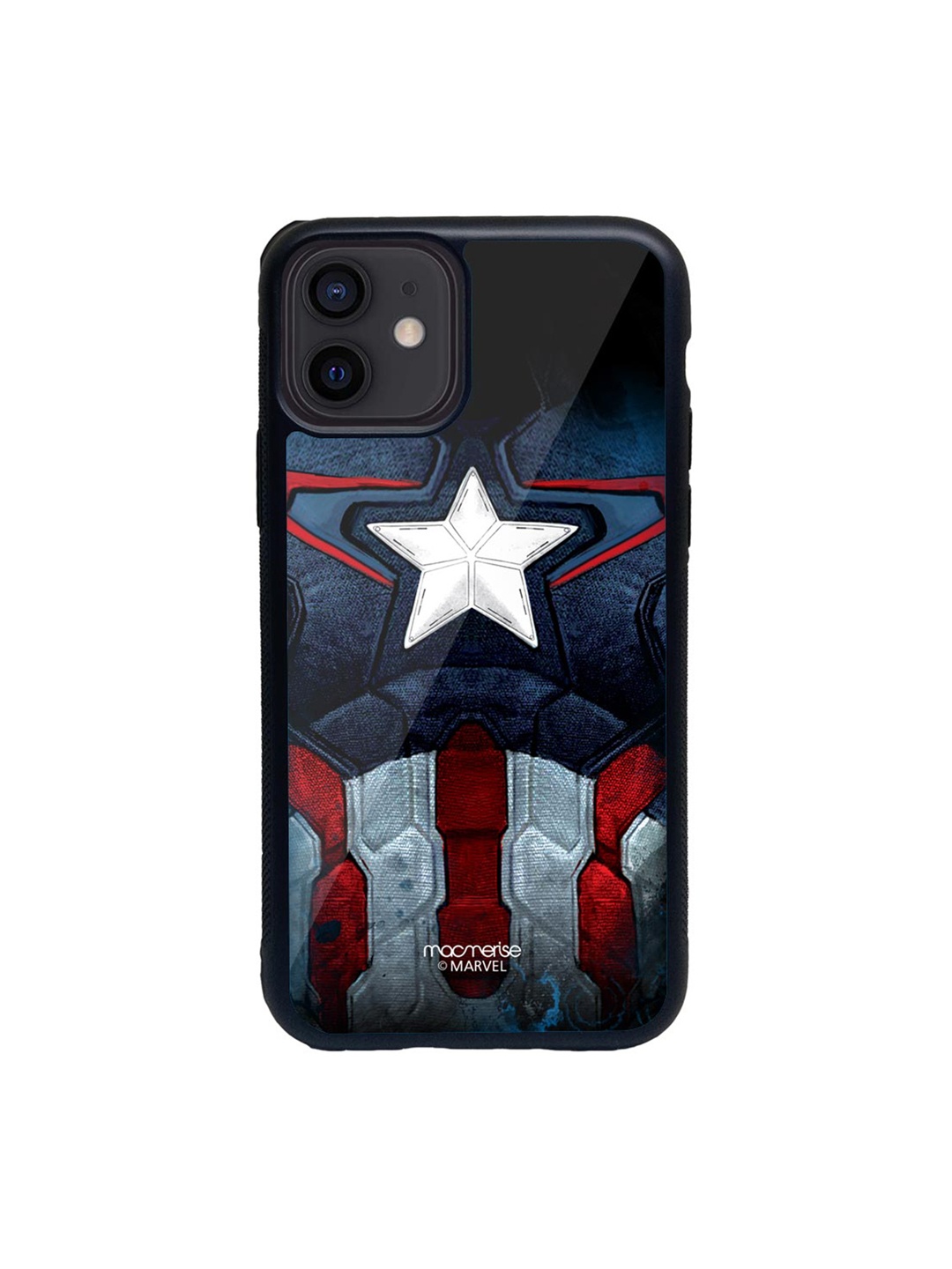 macmerise Blue & Red Cap America Suit Glass iPhone 12 Phone Case