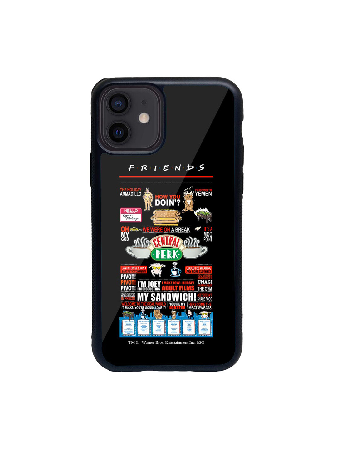 

Macmerise Black & Red Friends Favorites Glass iPhone 12 Phone Case