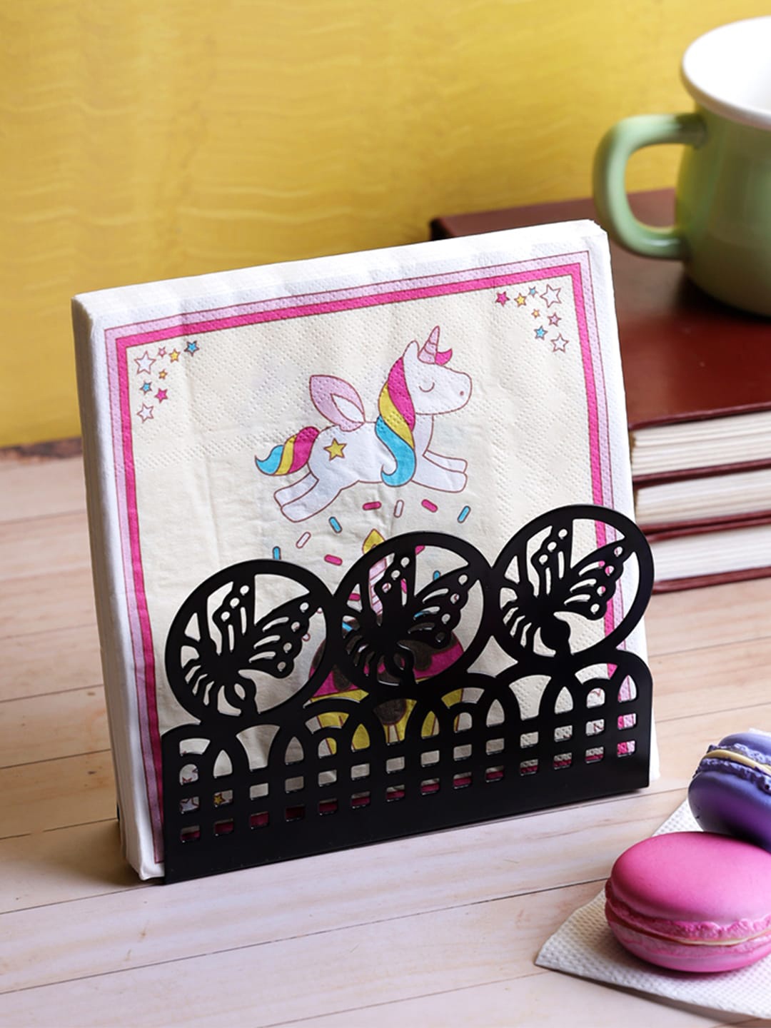 

A Vintage Affair- Home Decor Black Butterfly Garden Napkin Organizer