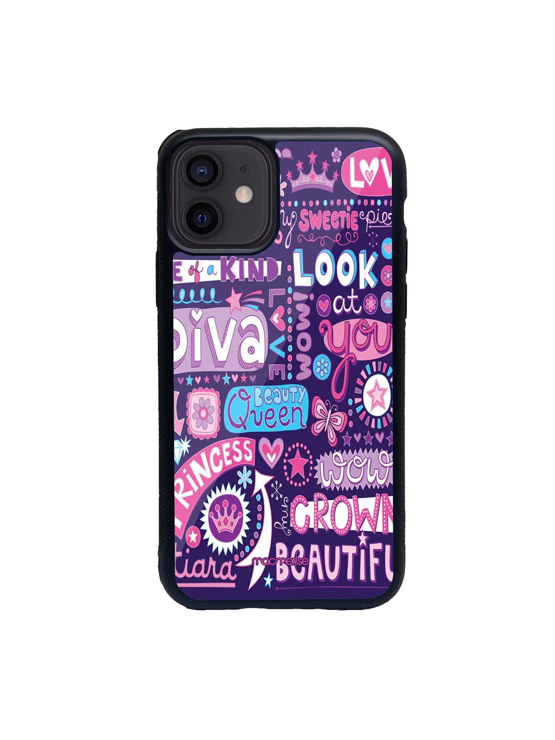 

macmerise Purple & Pink Diva Diaries Glass iPhone 12 Mini Phone Case