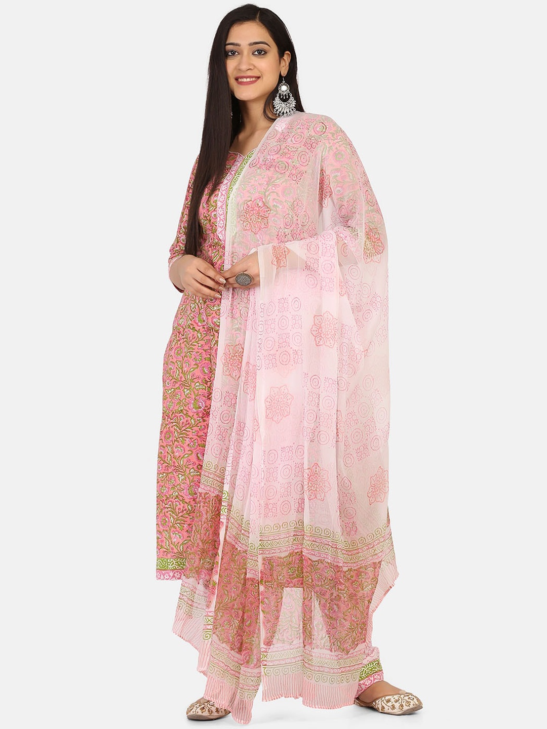 

Shaily Pink Pure Cotton Unstitched Dress Material