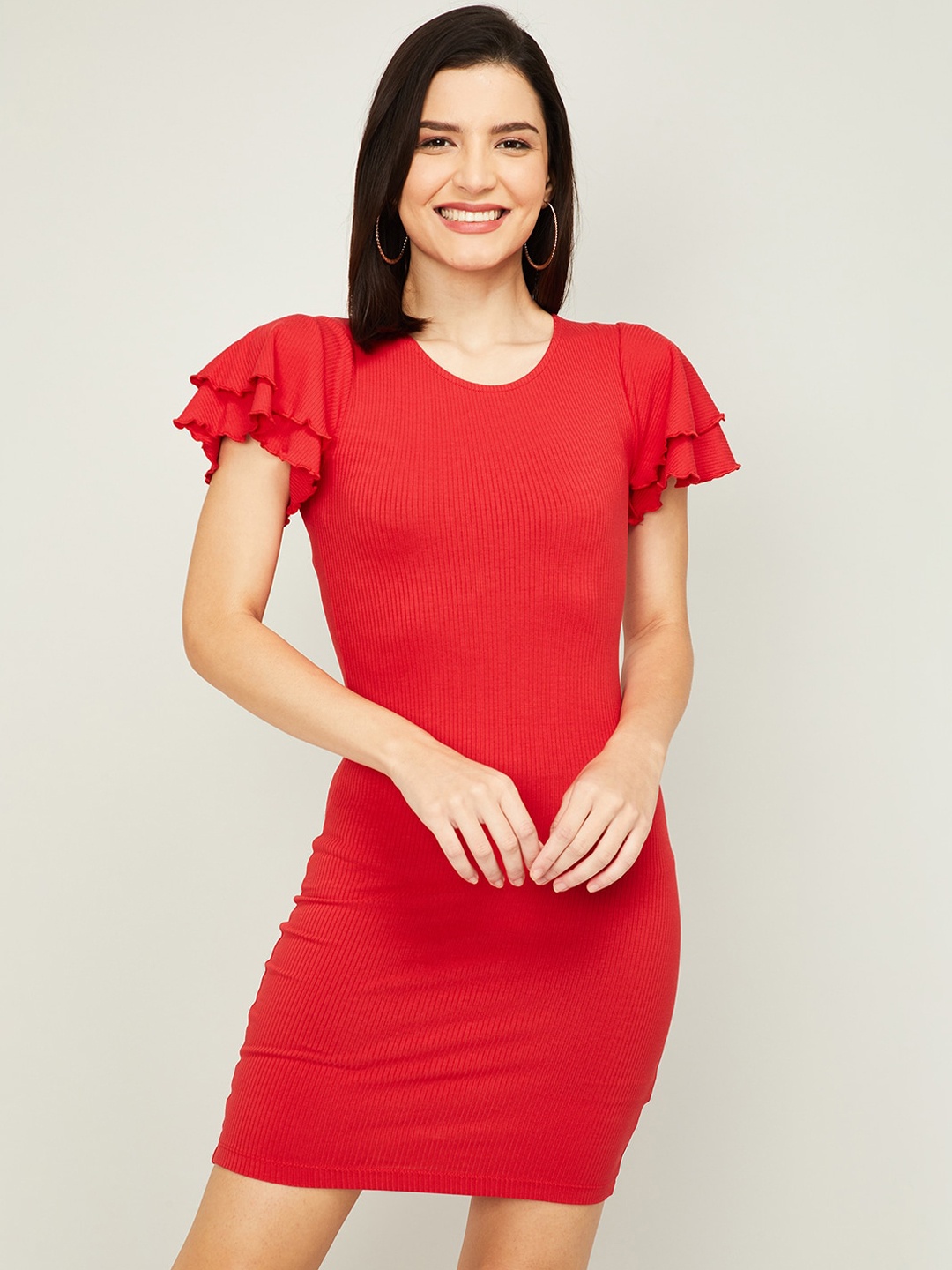 

Ginger by Lifestyle Women Red Solid Bodycon Dress
