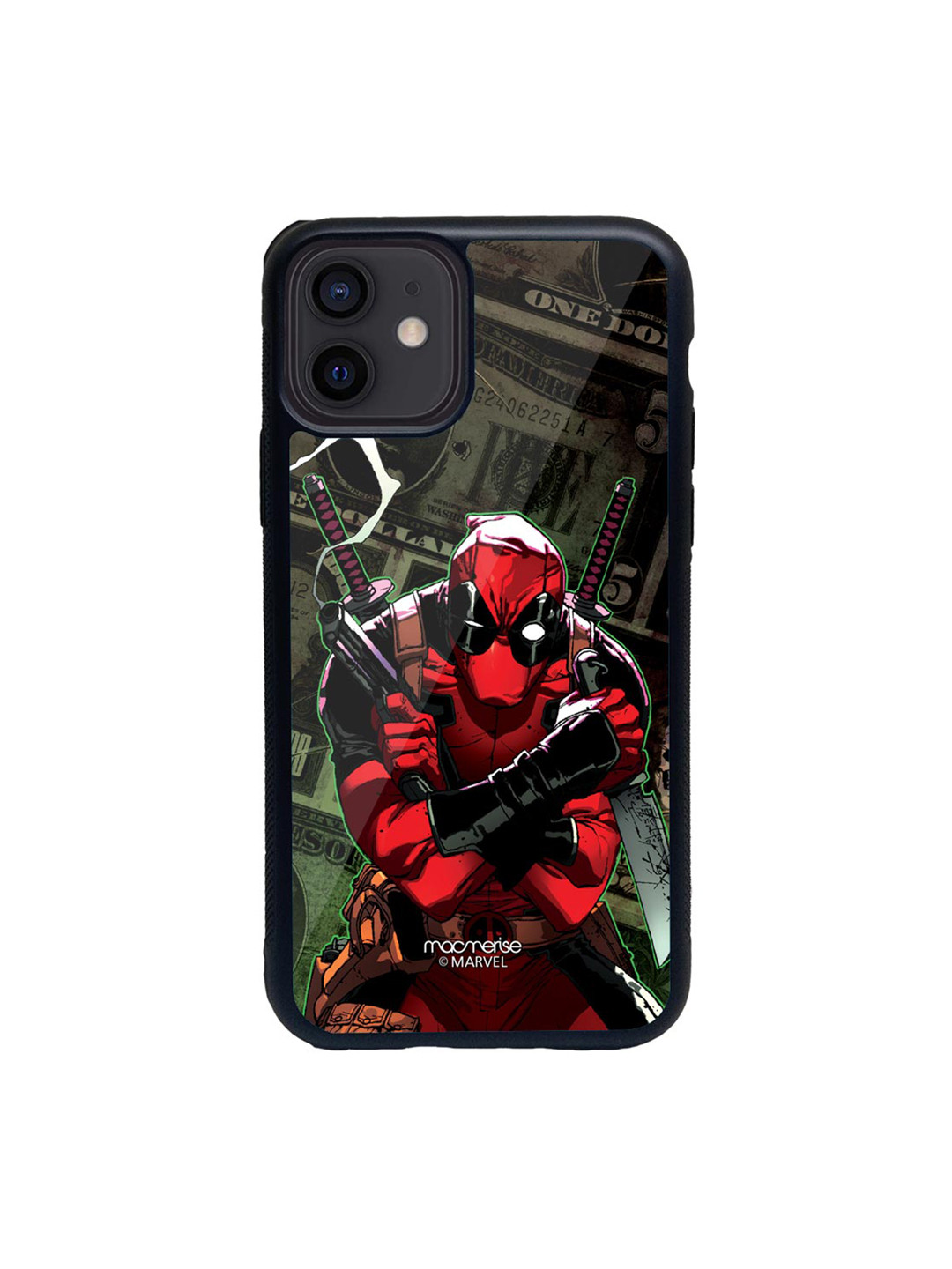 

macmerise Red & Green Deadpool Dollar Glass iPhone 12 Phone Case