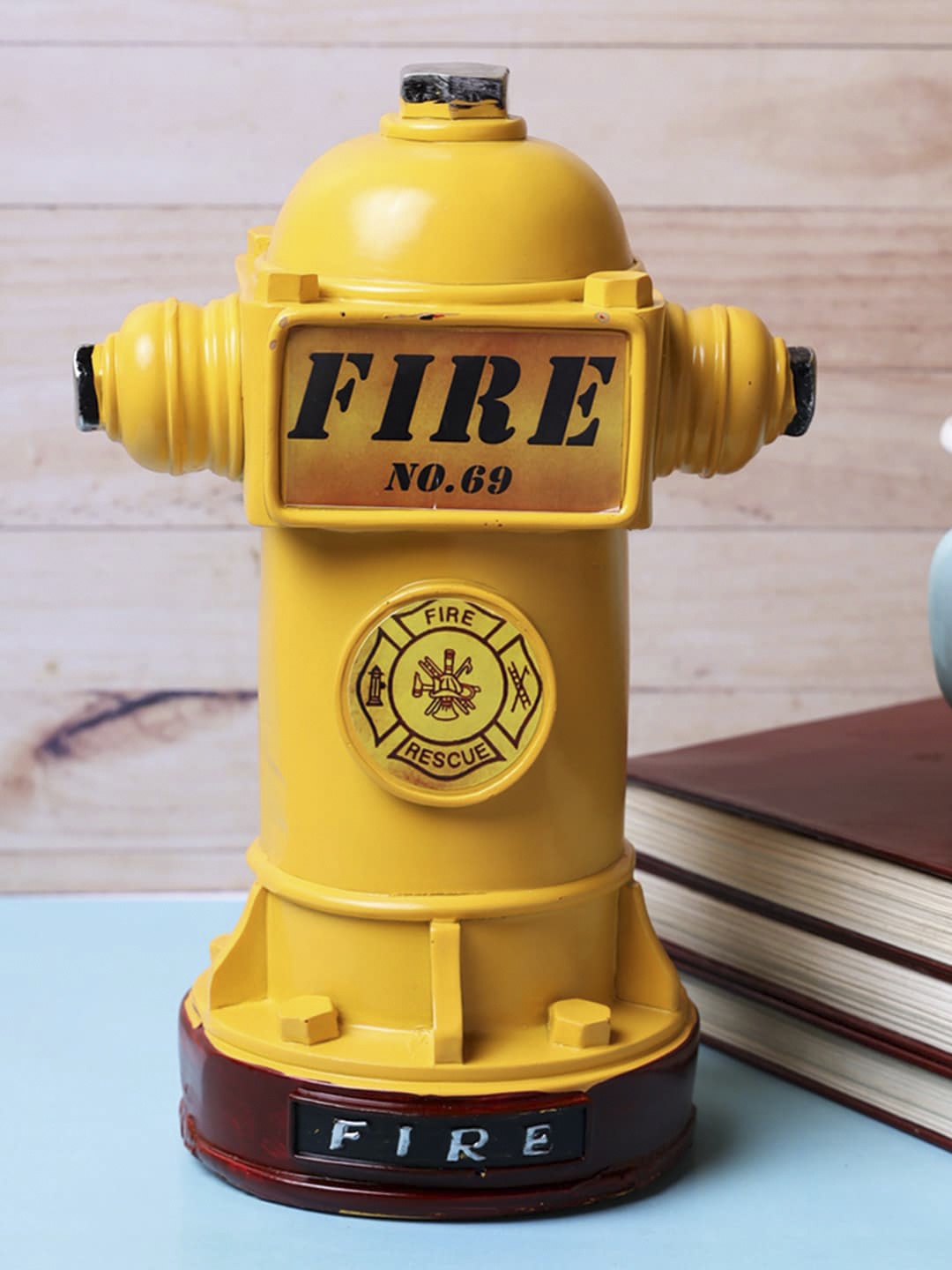 

A Vintage Affair- Home Decor Yellow & Maroon Large Vintage Fire Hydrant Accent