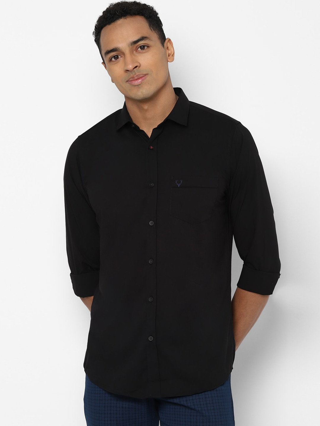 

Allen Solly Men Black Solid Casual Shirt