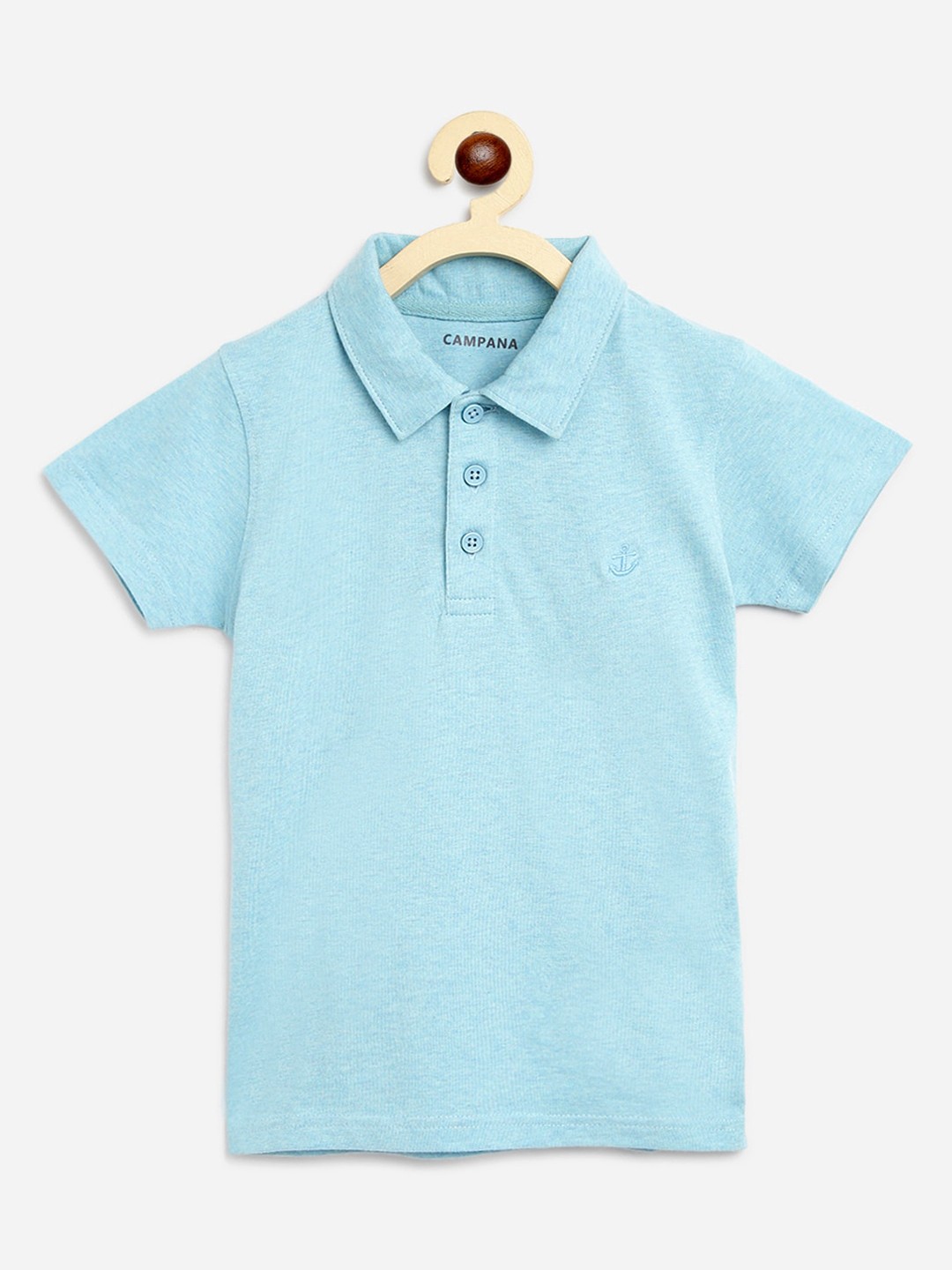 

Campana Boys Blue Solid Polo Collar T-shirt