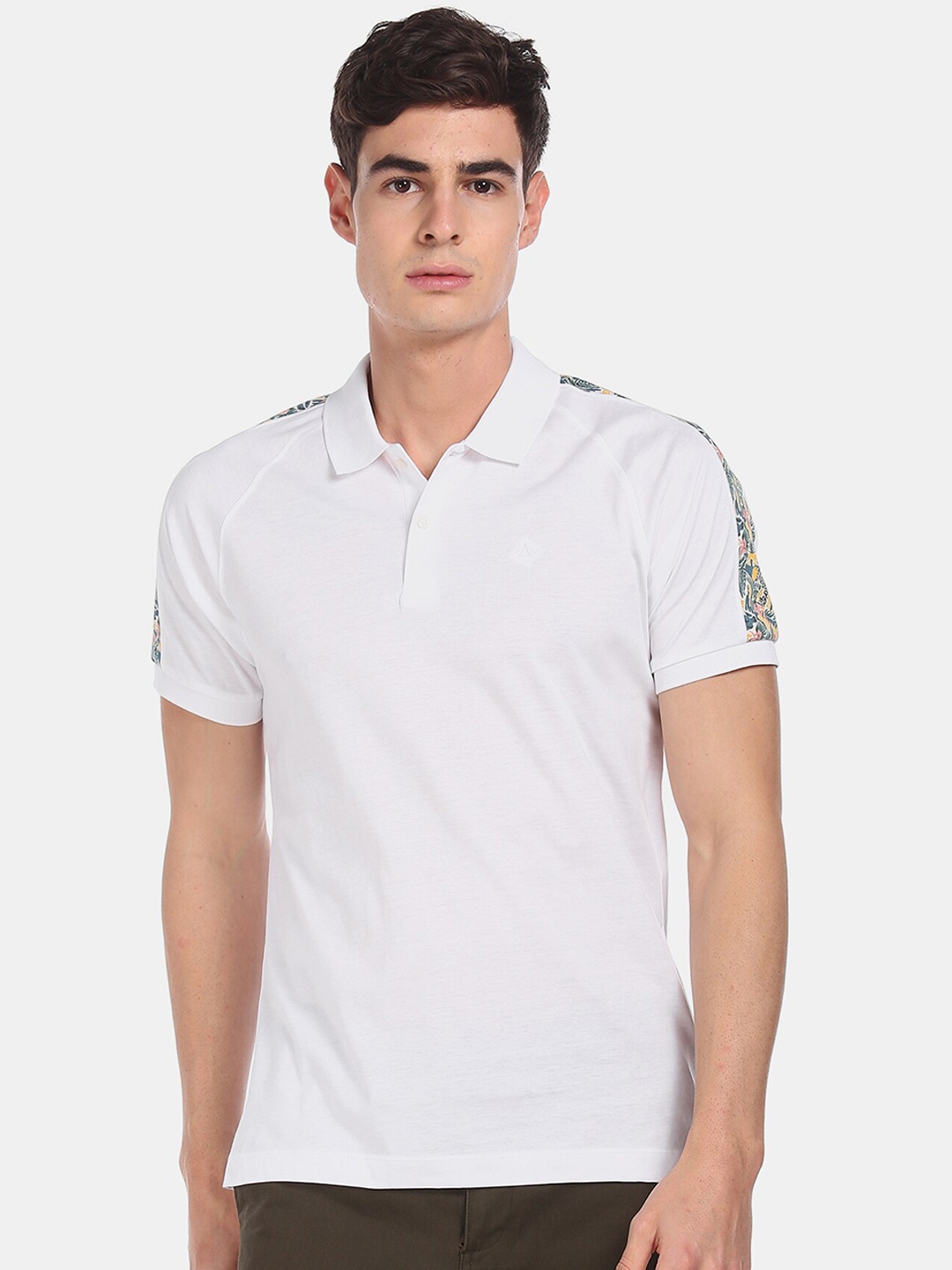 

Arrow New York Men White Solid Polo Collar Cotton Pure Cotton T-shirt